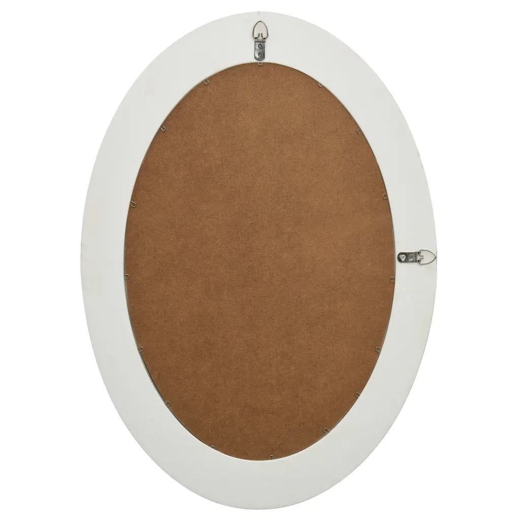 Specchio da Parete Stile Barocco 50x70 cm Bianco
