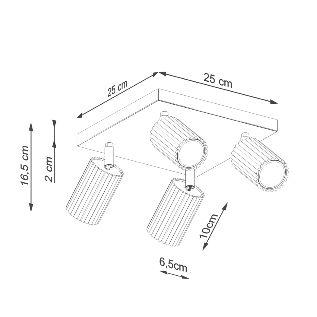 Lampada da soffitto KARBON 4 nero