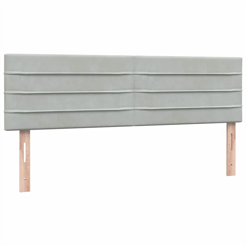 Letto a Molle con Materasso e LED Grigio Chiaro 160x220cm Velluto 3317031