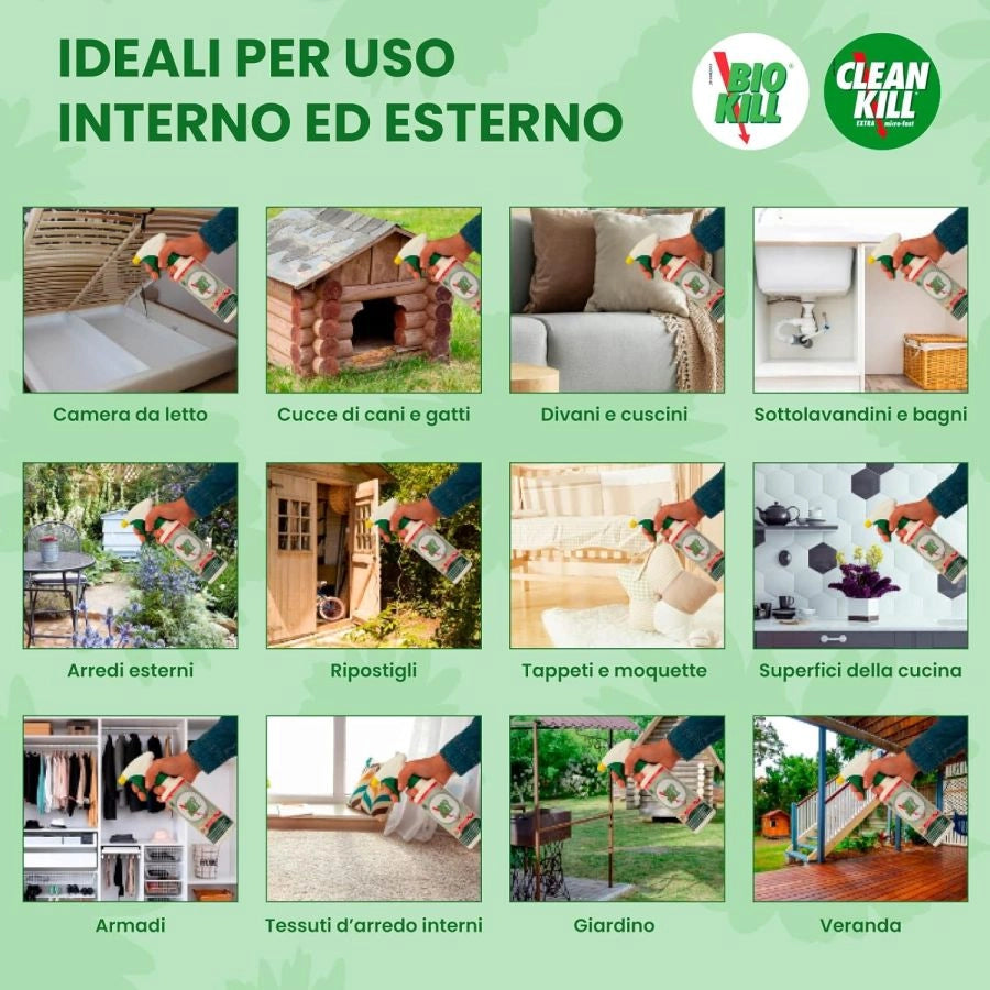 INSETTICIDA CLEAN KILL EXTRA MICRO FAST 375 ML PER INTERNI ED ESTERNI PRONTO ALE