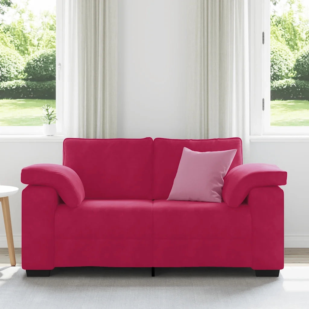 Divano Divanetto-Sofa Rosso Vino 120 cm in Velluto