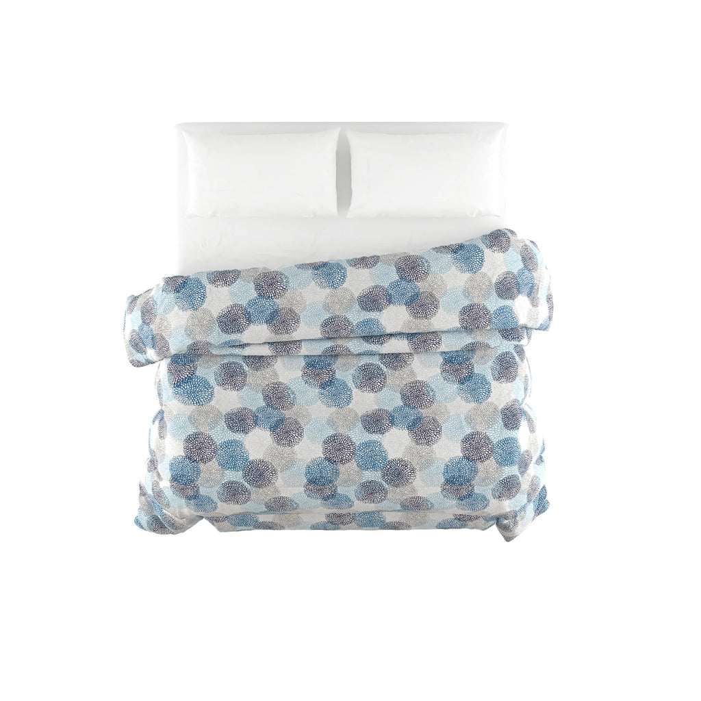 Trapunta Invernale Matrimoniale Stampata in Microfibra 200gr Soffioni Blu
