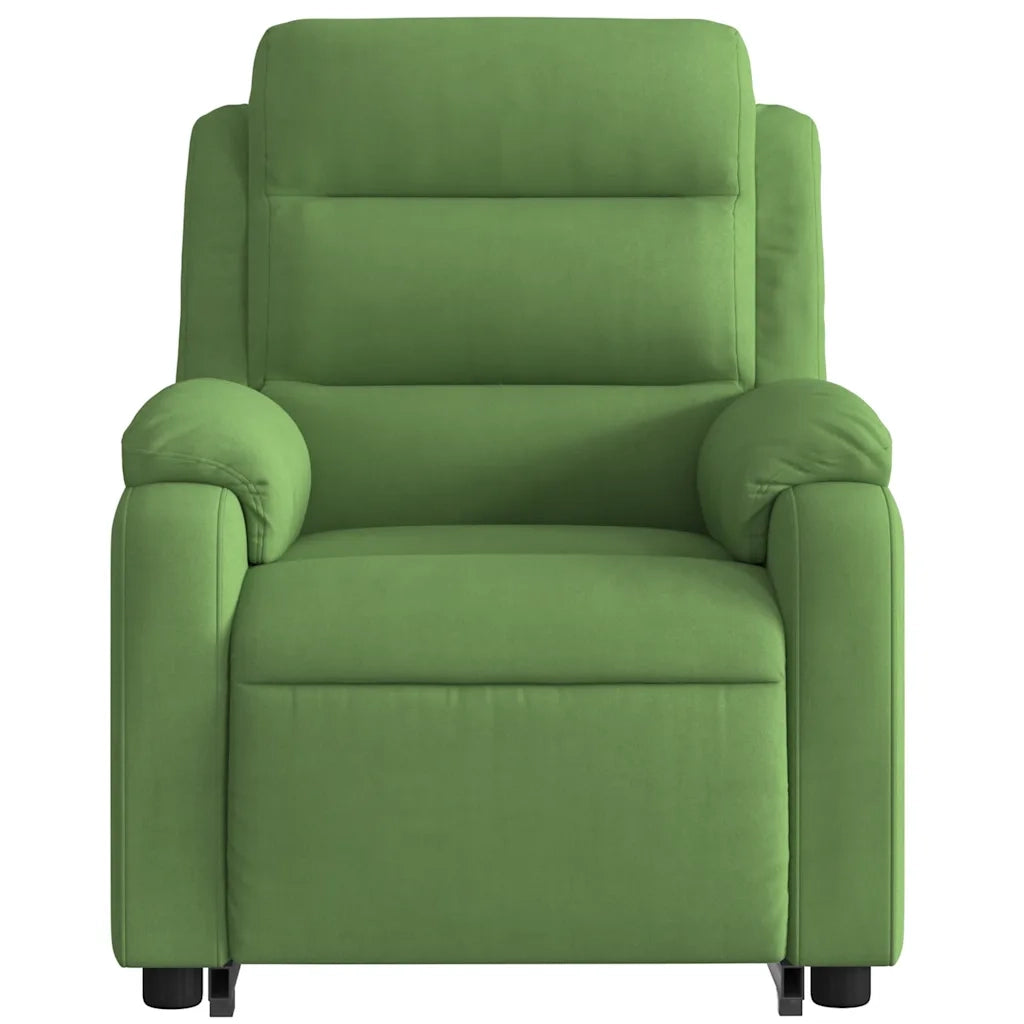Poltrona Alzapersona Reclinabile Verde Chiaro in Velluto 3205106