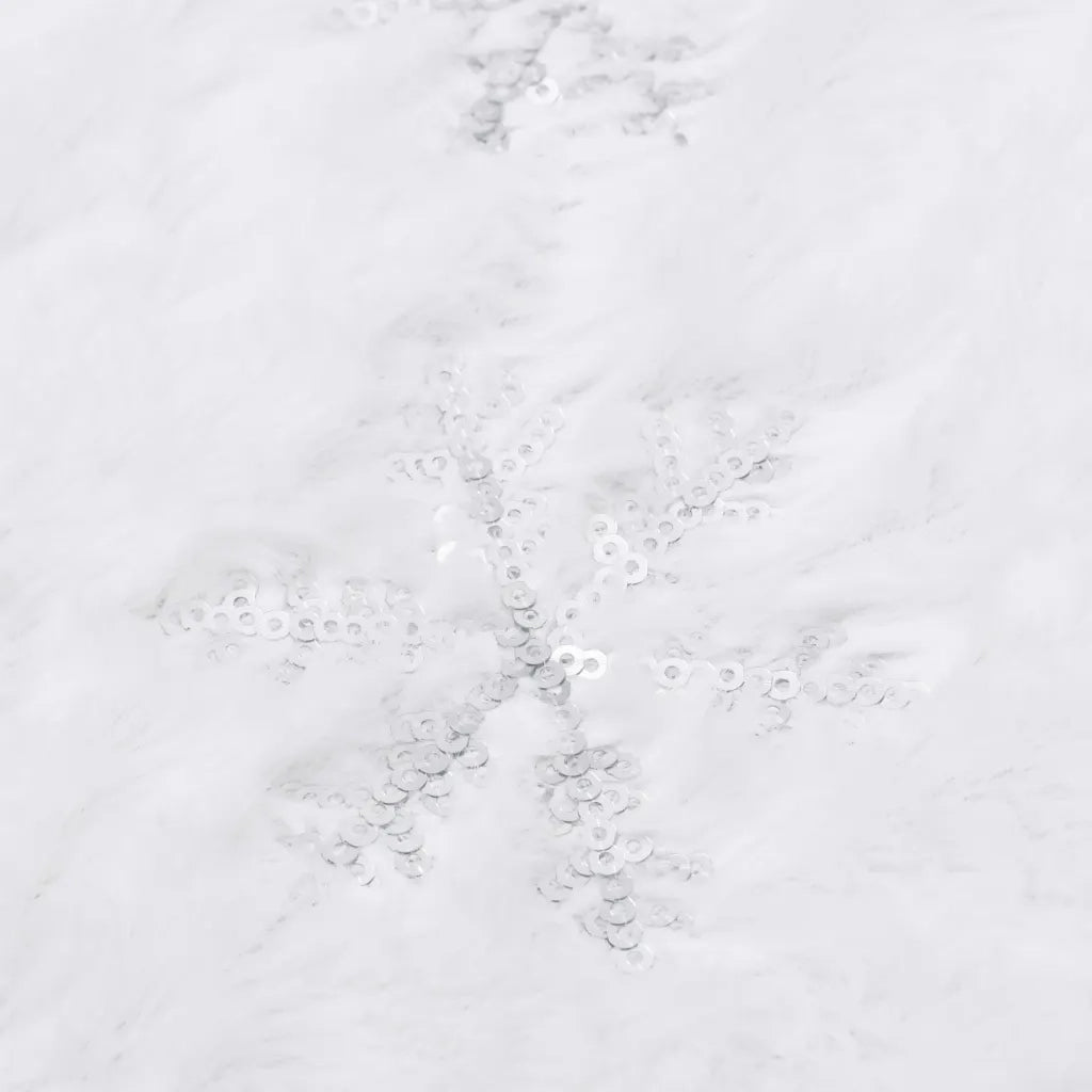 Gonna per albero di Natale di lusso bianca 90 cm in pelliccia sintetica CFW1790767