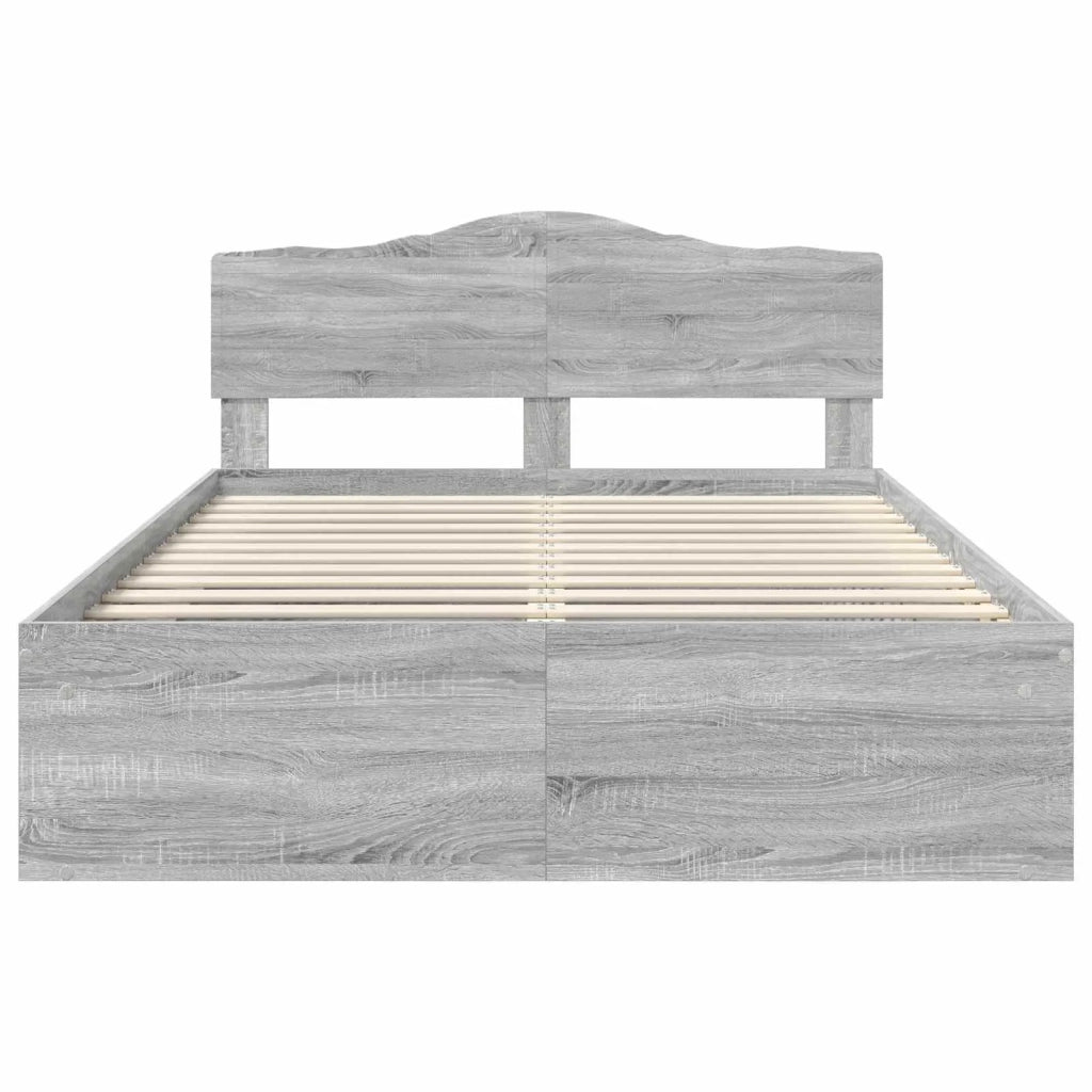 Struttura del letto-Giroletto Grigio Sonoma 140 x 190 cm Pino massello 350150