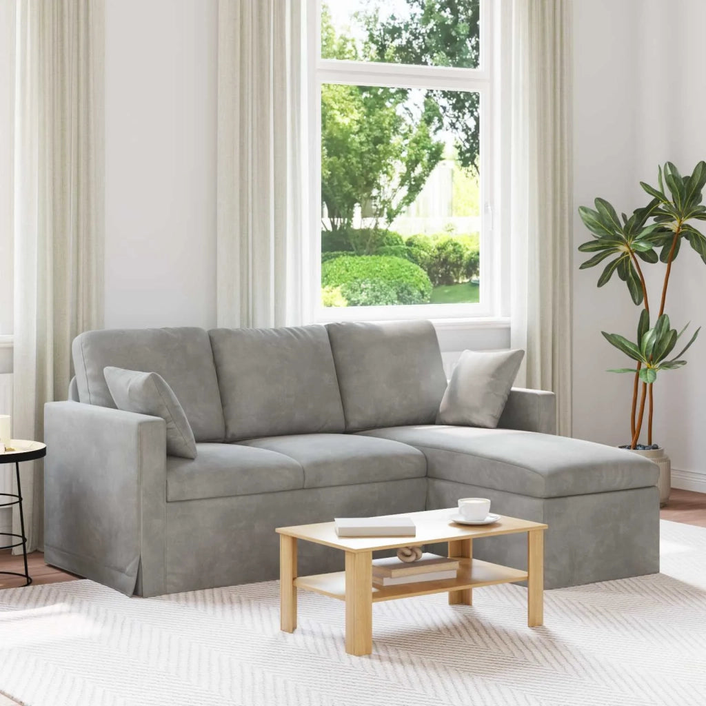 Divano Grigio chiaro 178 x 134 x 80 cm Velluto 42024449