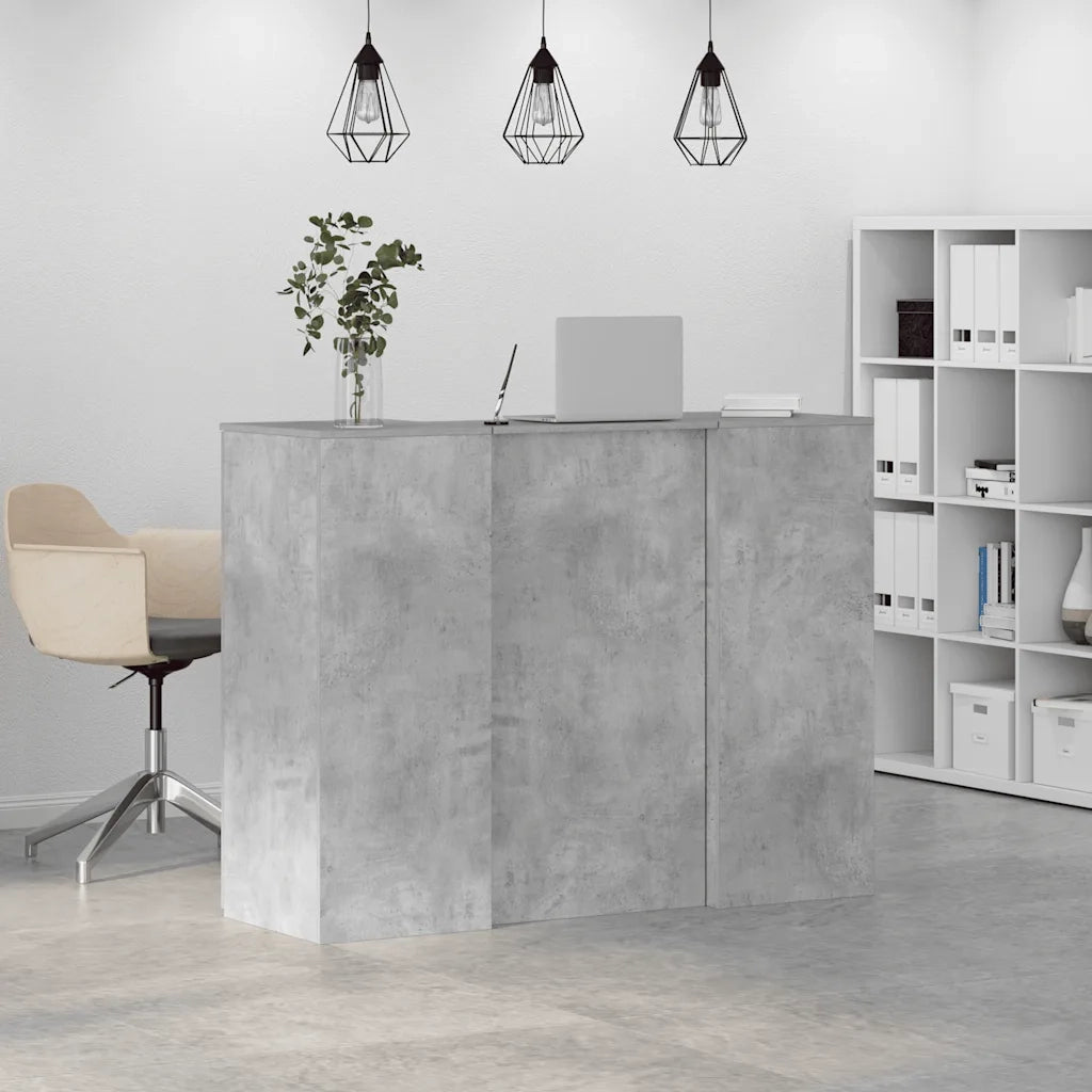 Banco Reception Grigio Cemento 135x50x103,5cm Legno Multistrato 3324190