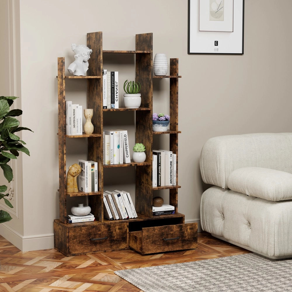 Libreria Industriale con Cassetti e Ripiani ¨C Xylo ¨C Marrone Rustico