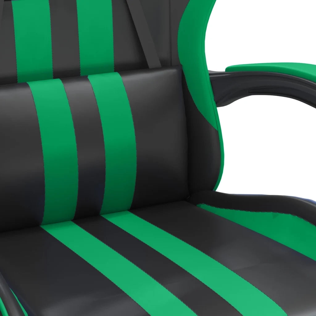 Sedia da Gaming Girevole Nera e Verde in Similpelle 349522