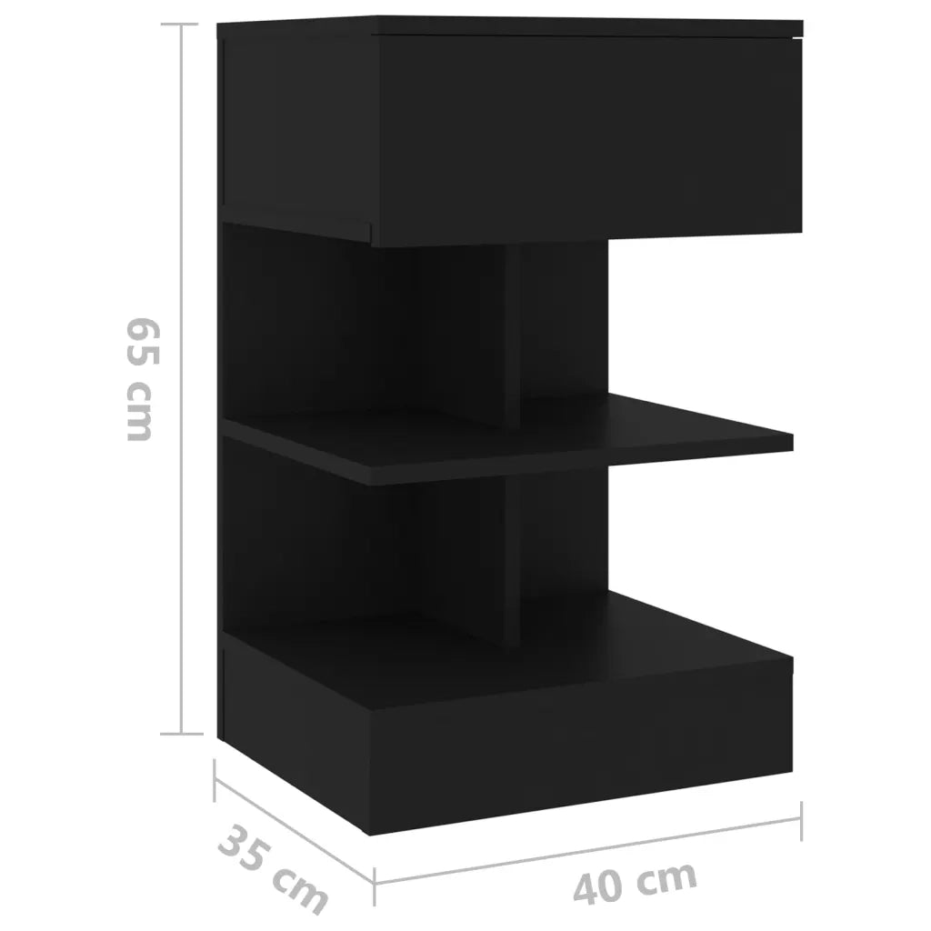 Comodini 2 pz-Set di 2 Tavolino da notte Neri 40x35x65 cm
