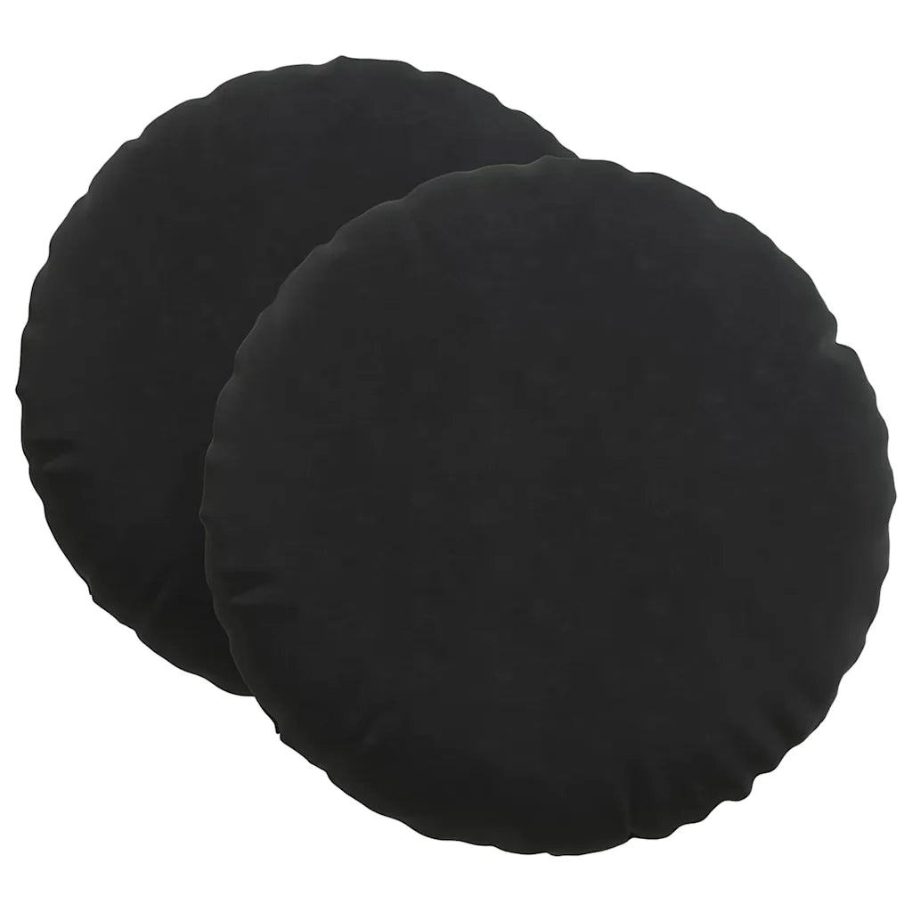 Cuscini per Seduta 2 pcs Nero Ø60 x 21 cm Velluto 42014217