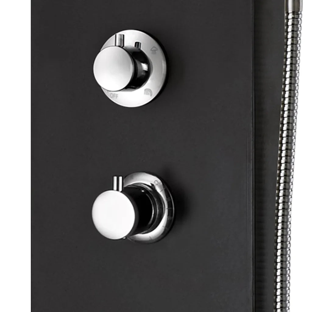 Colonna Doccia in Alluminio 20x44x130 cm Nero cod mxl 78206