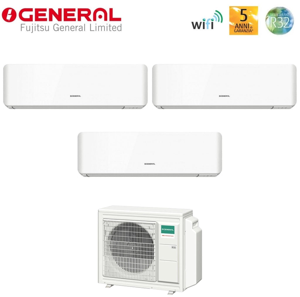 Condizionatore Trial Split General Fujitsu Standard KM 7+9+14 con AOHG24KBTA3 R-32 Wi-Fi Integrato