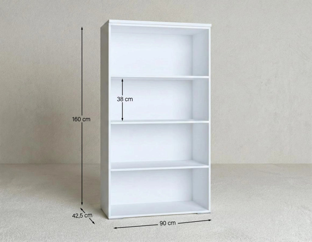 Armadio ufficio Utah - Mobile archivio 2 ante con serratura - L. 90 x H. 160 x P. 42,5 cm – Bianco-Virginia_