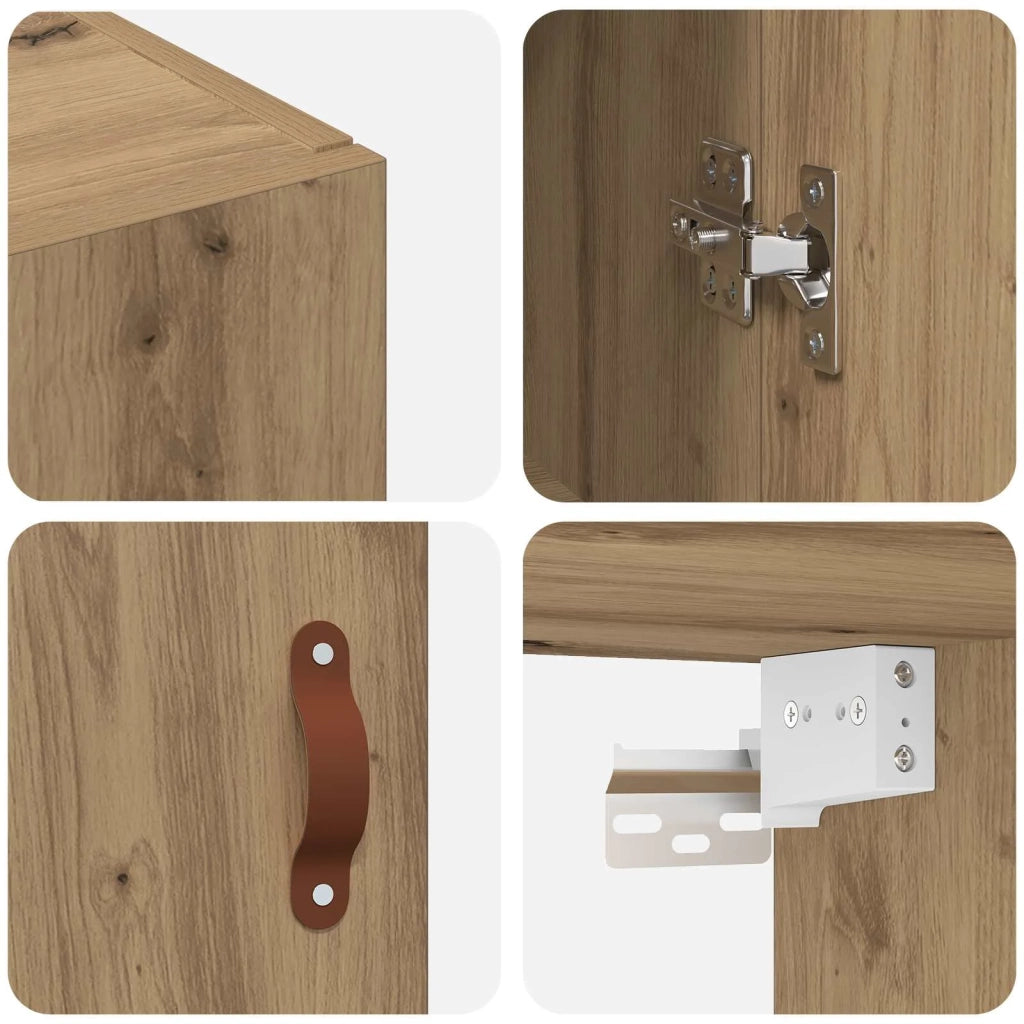 Mobiletto a muro 2 pcs Rovere artigianale 69,5 x 34 x 90 cm 3394573