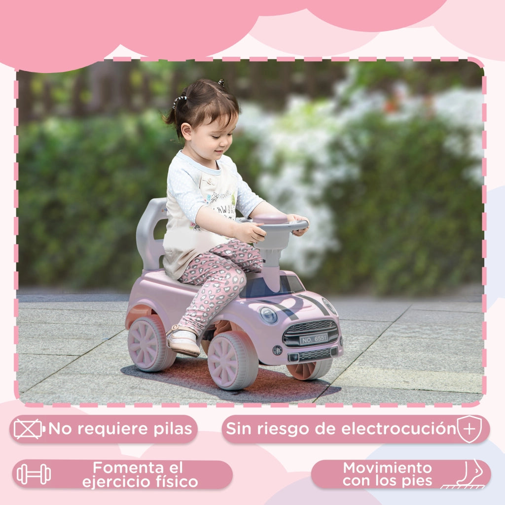 Cavalcabile con Volante e Clacson ¨C Xylo ¨C Rosa 53x25x35 cm