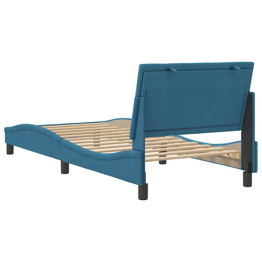 Giroletto senza Materasso Hanko Blu 80x200 cm in Velluto 3207817