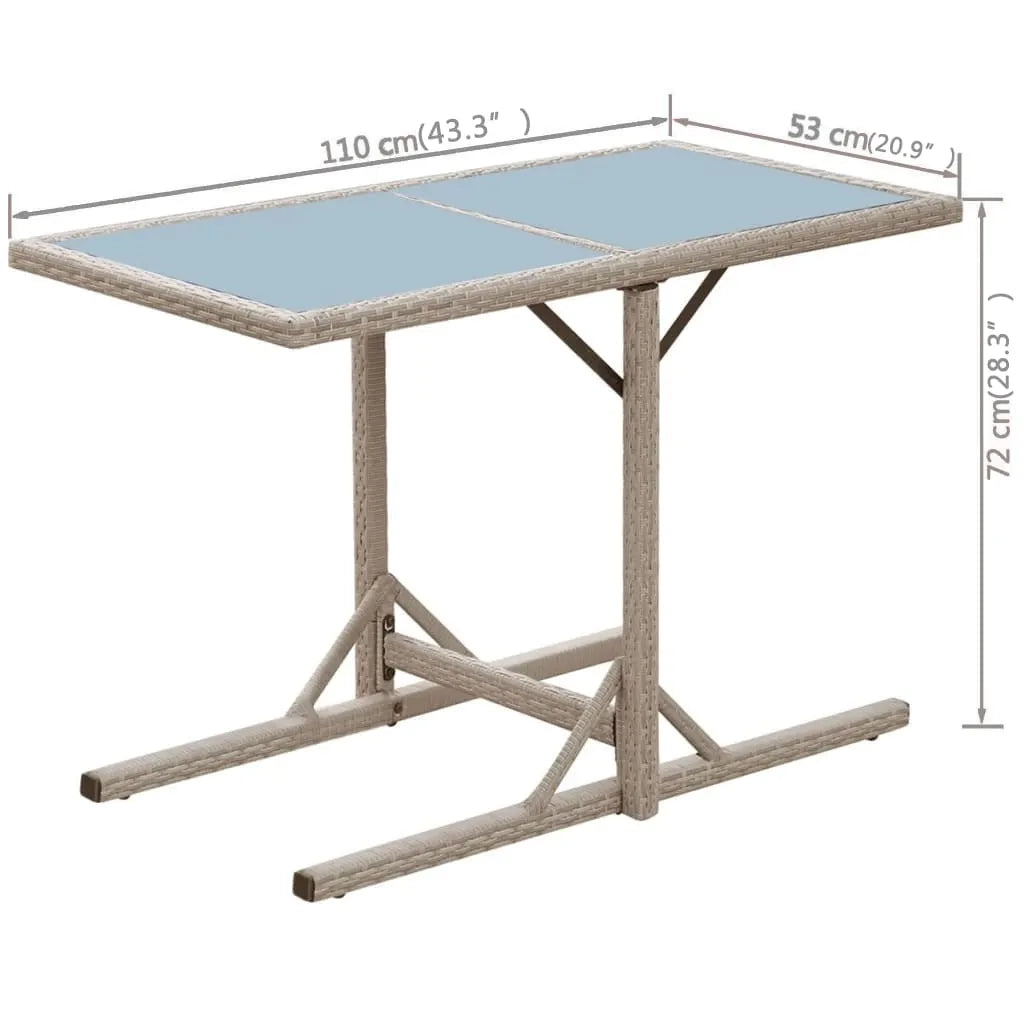 Set da Bistrot 3 pz con Cuscini in Polyrattan Beige 42541
