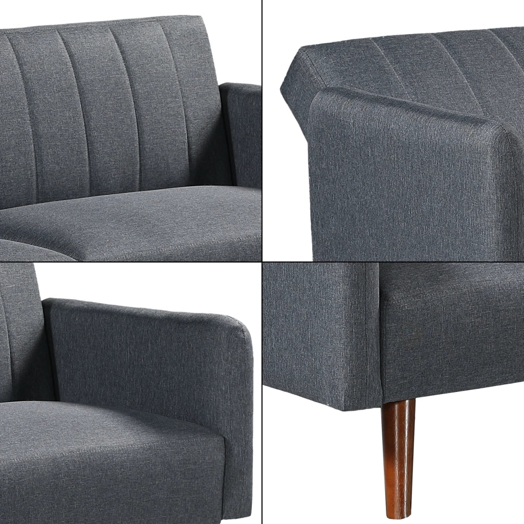Divano/poltrona trasformabile a 2 posti 175 x 70 x 72 cm grigio 03_0009125