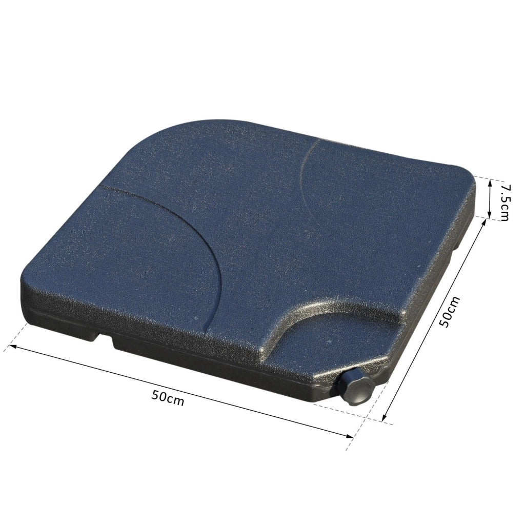 EasyComfort Set 4pz Base per Ombrellone da Giardino in Plastica 50 × 50 × 7.5cm