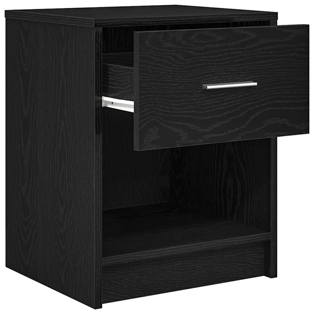 Comodini 2 pz con Cassetto Nero 40x34x50 cm 858770