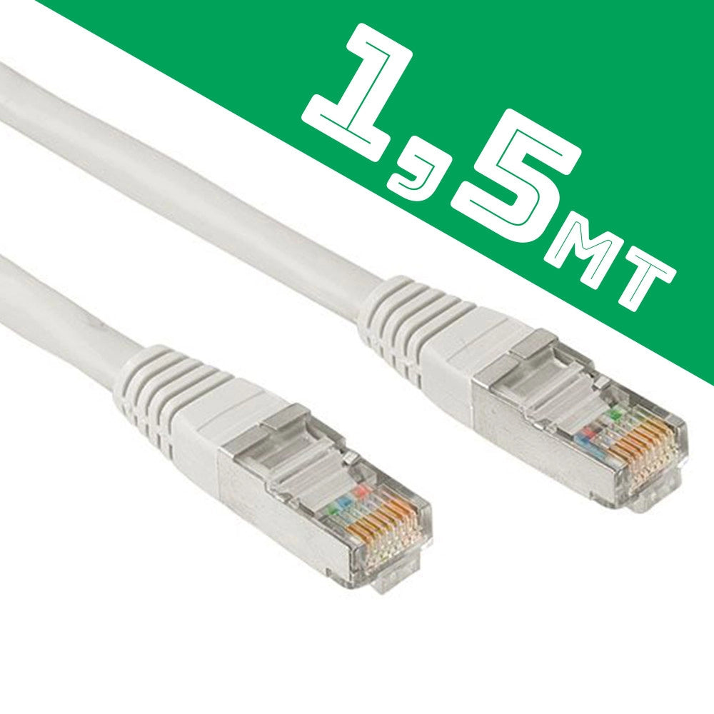 Trade Shop - Cavo Ethernet Di Rete Lan Internet 1,5 Metri 1,5mt Cat5 Prolunga Lan Rj45 Switch -