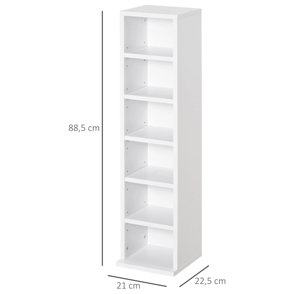 Armadio per CD e DVD ¨C Minimal ¨C 6+6 scomparti 21x22.5x88.5 cm bianco