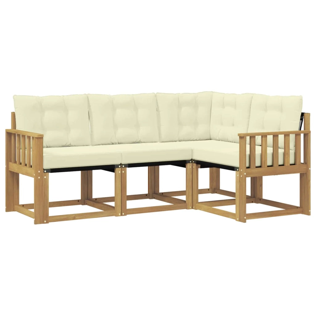 Set di divani da esterno 4 pz Bianco e Crema 3389424
