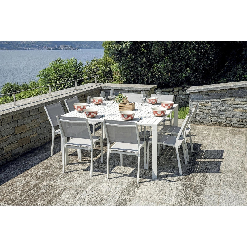 Sedia Pola Alluminio Bianco Text Grigio Chiaro Moia
