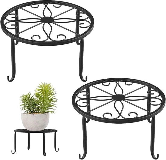 Panchine per piante e vaso per fiori - Design Retro - 2 pezzi - Acciaio