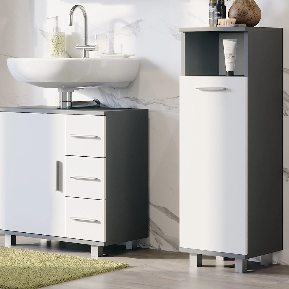 Vicco Mobiletto midi Antracite/bianco 30.2 x 95 cm con porta