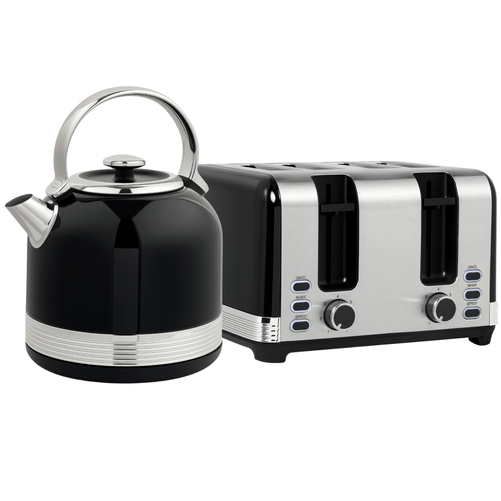 Set Bollitore e Tostapane ¨C zephmum ¨C Nero, Acciaio Inossidabile, 1.7L
