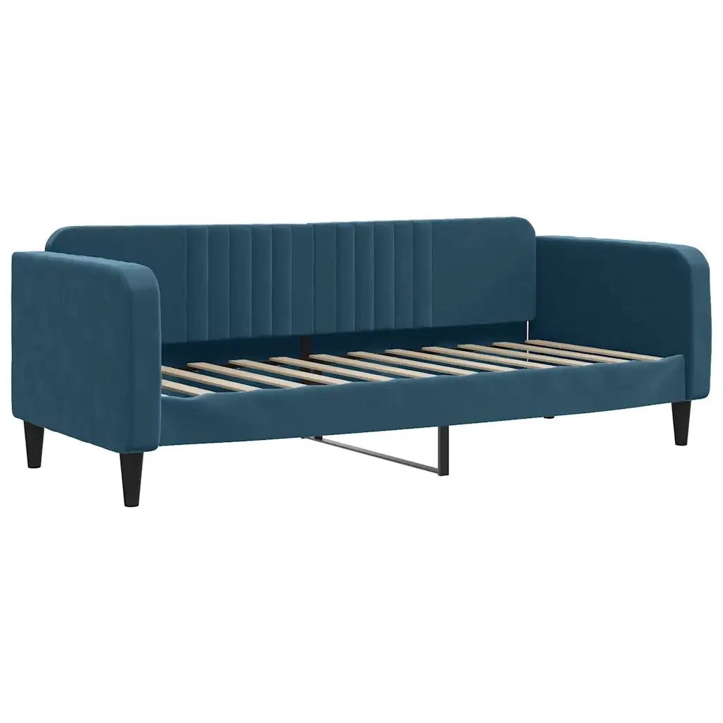Divano Letto Estraibile con Materassi Blu 80x200 cm Velluto 3197079