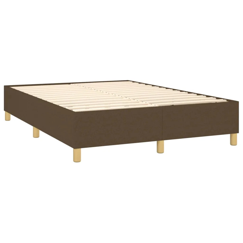 Giroletto a Molle con Materasso Marrone Scuro 140x190cm Tessuto 3144517