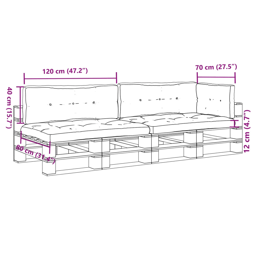 Cuscini per Pallet 5 pz Rossi in Tessuto 3217137