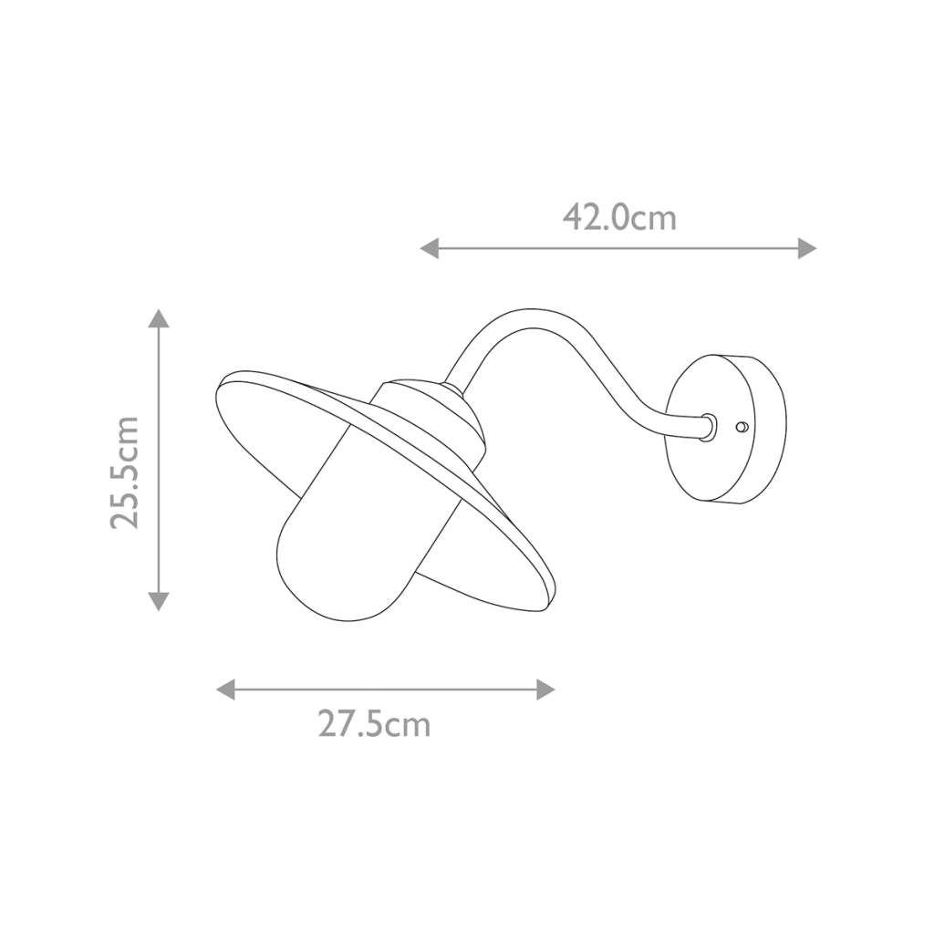 Applique esterno con sensore argento E27 60W Klampenborg