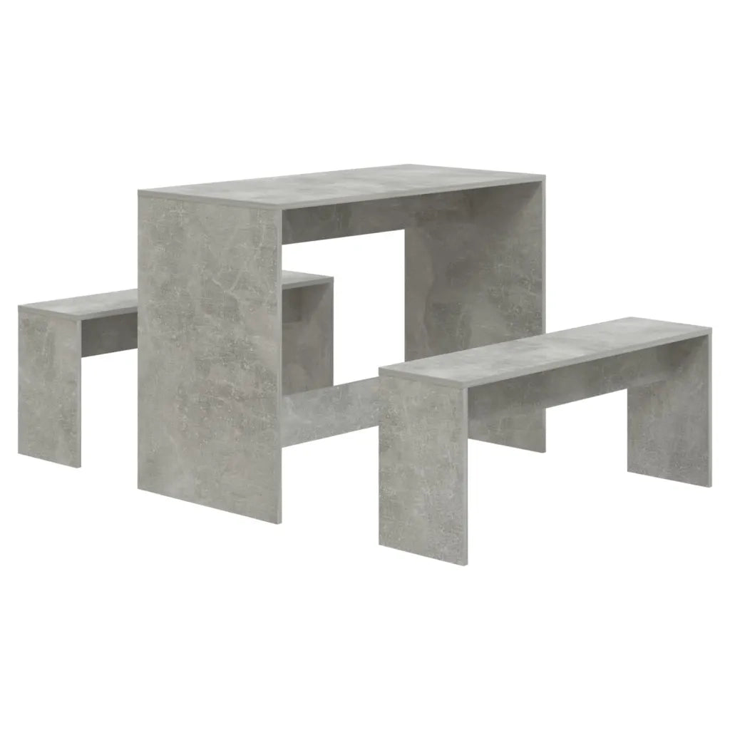 Set da Pranzo 3 Pz Grigio Cemento in Truciolato 809480