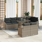 Set Divano da Giardino con cuscino 9 pcs Grigio polyrattan 3349025