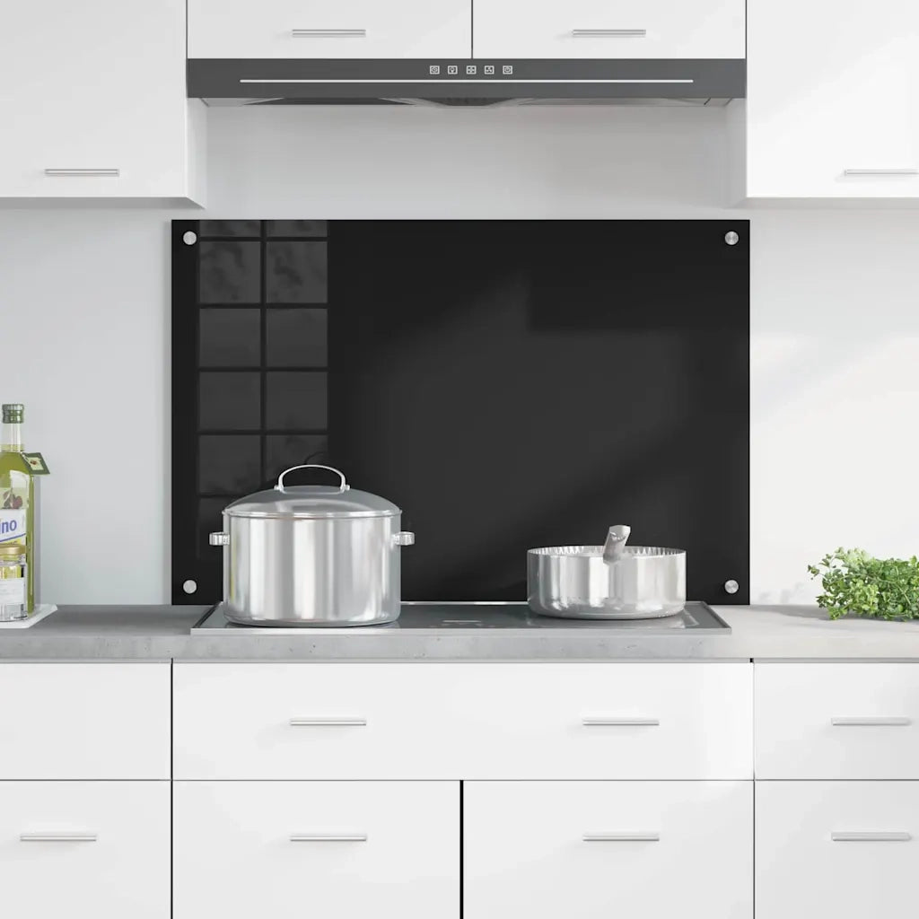 Rivestimento da Cucina-Paraschizzi per Cucina Nero 90 x 60 cm vetro temperato