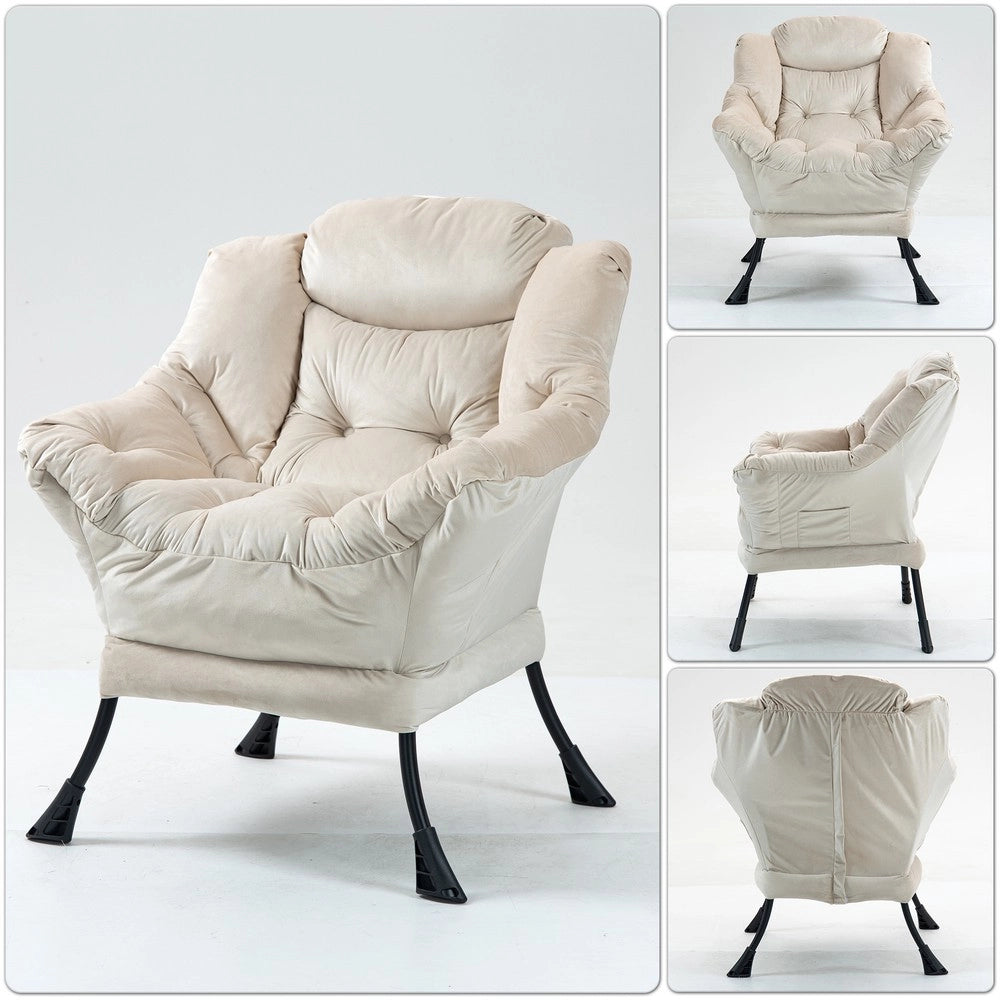 Poltrona Relax con Struttura in Metallo e Tasca Laterale ¨C MINIMAL ¨C Stile Moderno