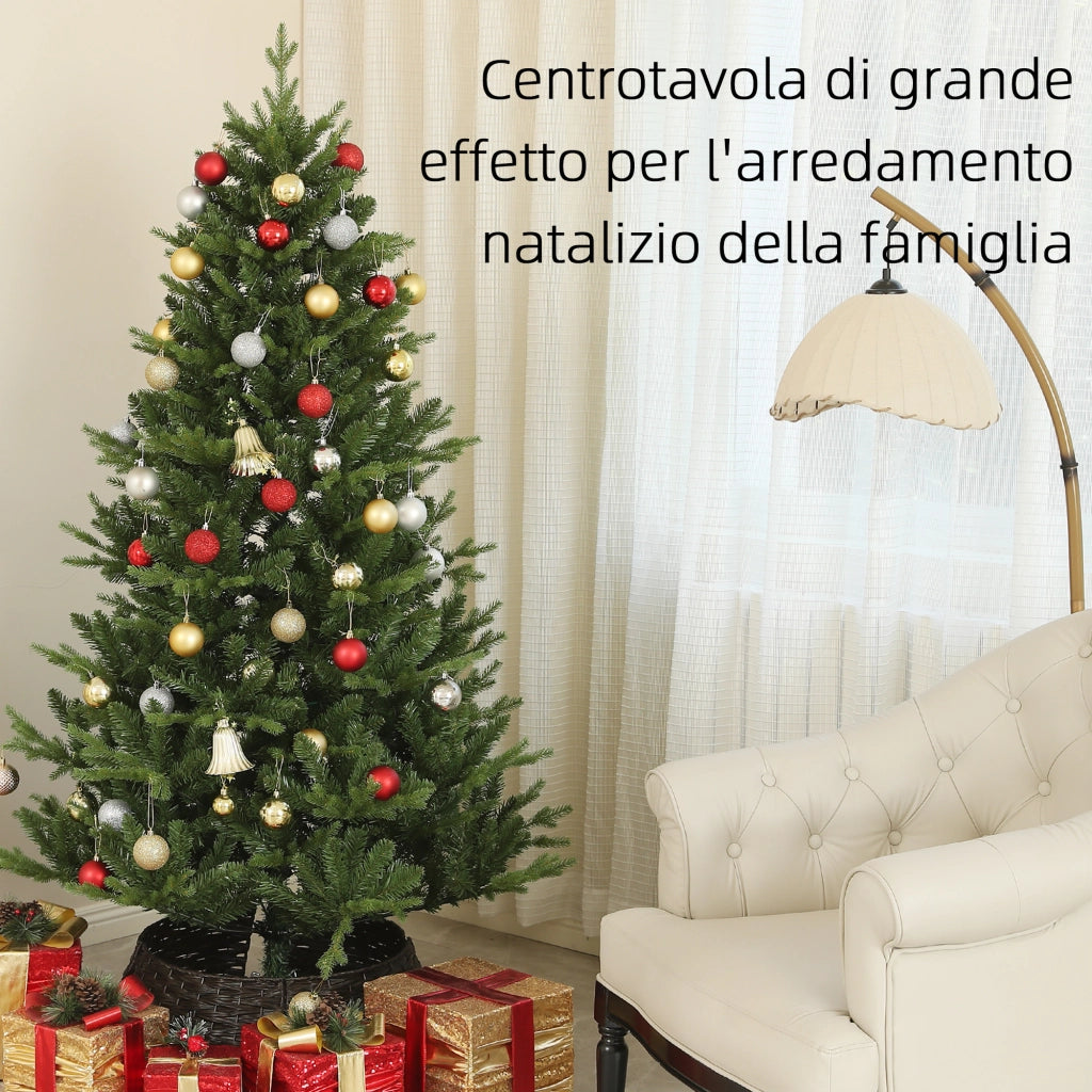 Albero di Natale Artificiale ¨C Minimal ¨C Verde 180 cm con Base in Acciaio