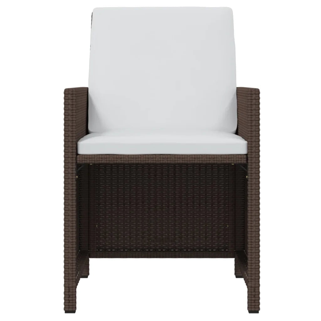 Set da Pranzo per Giardino 21pz con Cuscini Polyrattan Marrone 3095675