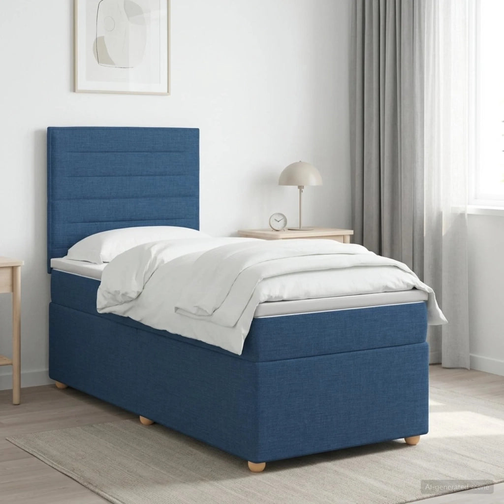 Letto box spring con materasso Blu 80 x 200 cm Tessuto 3453752