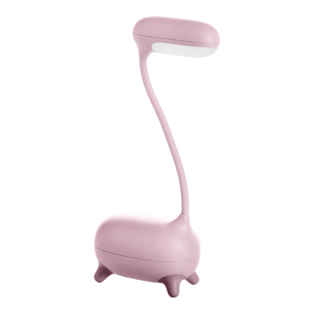 Lampada da Comodino per Bambini Design Giraffa Collo Pieghevole 360° Rosa SINKI