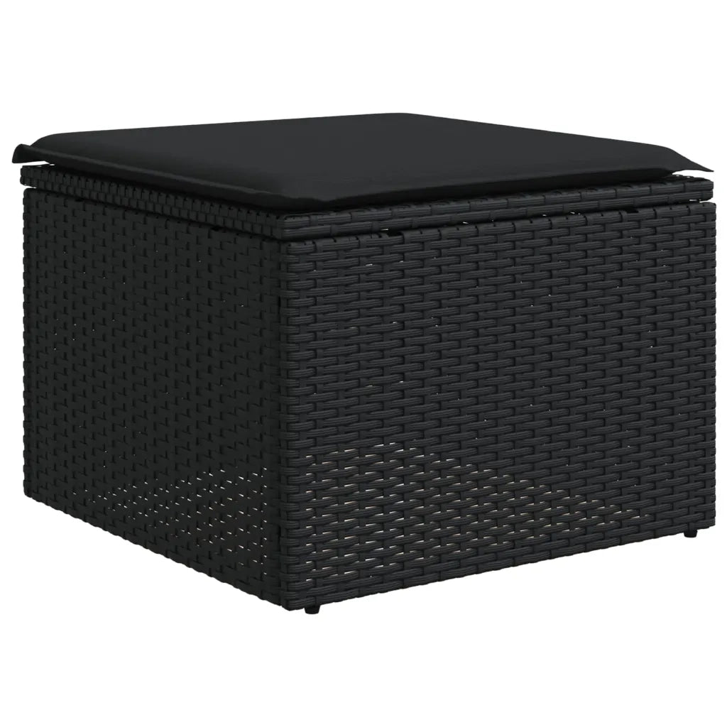 Set Divani da Giardino 9 pz con Cuscini Nero in Polyrattan 3226370