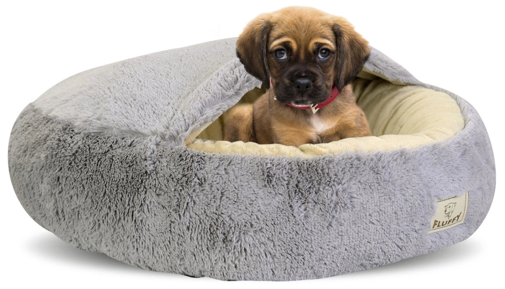 AIO FACTORY Letto per cani FLUFFY 50 cm personalizzabile grigio chiaro impermeabile