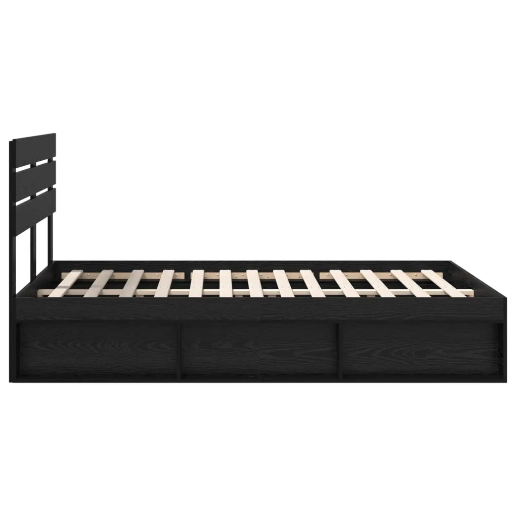 Letto matrimoniale | Letto per adulti | Struttura del letto Nero 150 x 200 cm Pino massello