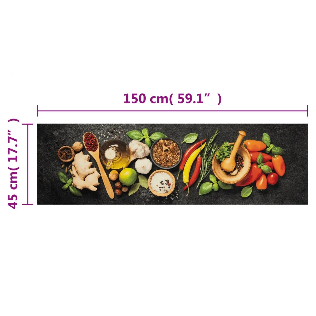 Tappeto del soggiorno | Tappeto da Cucina Lavabile Spezie 45x150 cm Velluto