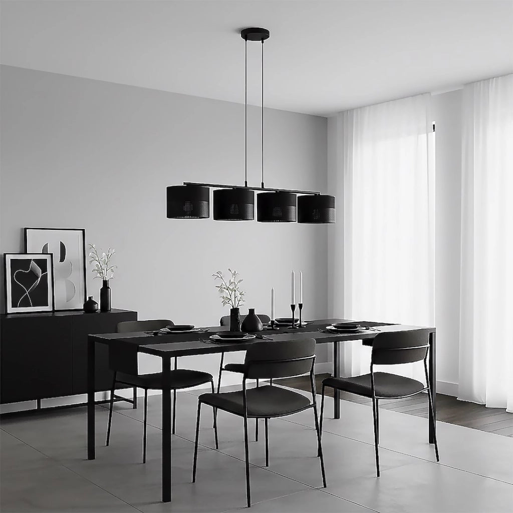 Lampada a sospensione KARBON nera traforata 4xE27 Emibig