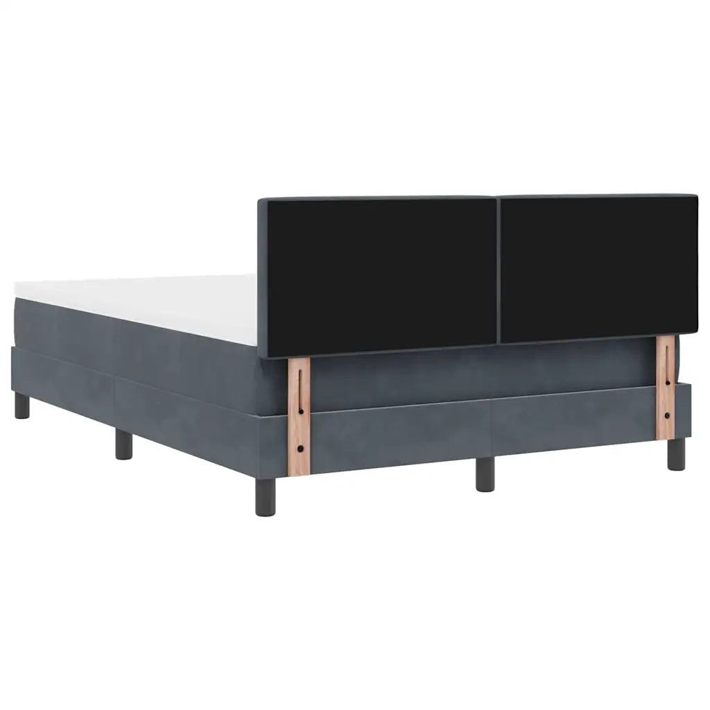 Letto a molle con materasso Grigio scuro 160 x 200 cm Velluto 3339183